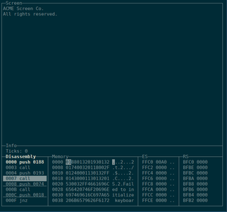 WOPR debugger in action.