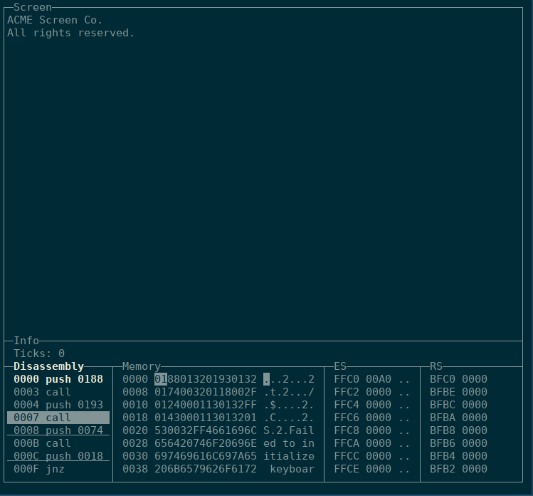 WOPR debugger in action.